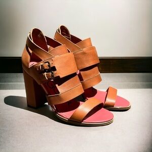 Kelsi Dagger | Gina Brown Vachetta Belted Cutout Strappy Sandals